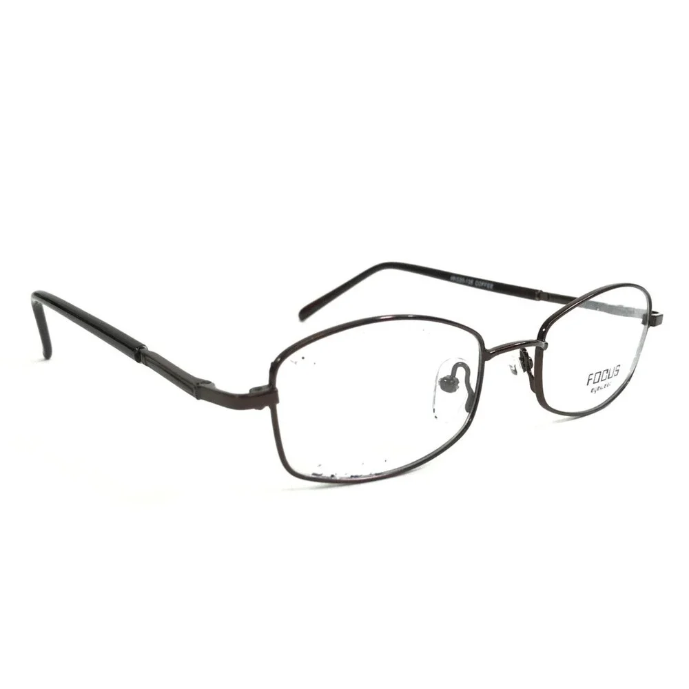Focus Eyewear Small Eyeglasses Frames 55 COFFEE Rectangle Wire Rim 48-20-135